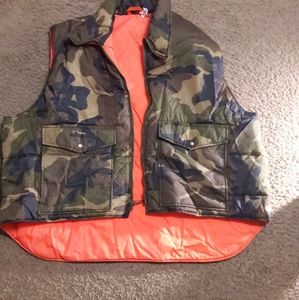 ❤ Army and orange reversible vest
